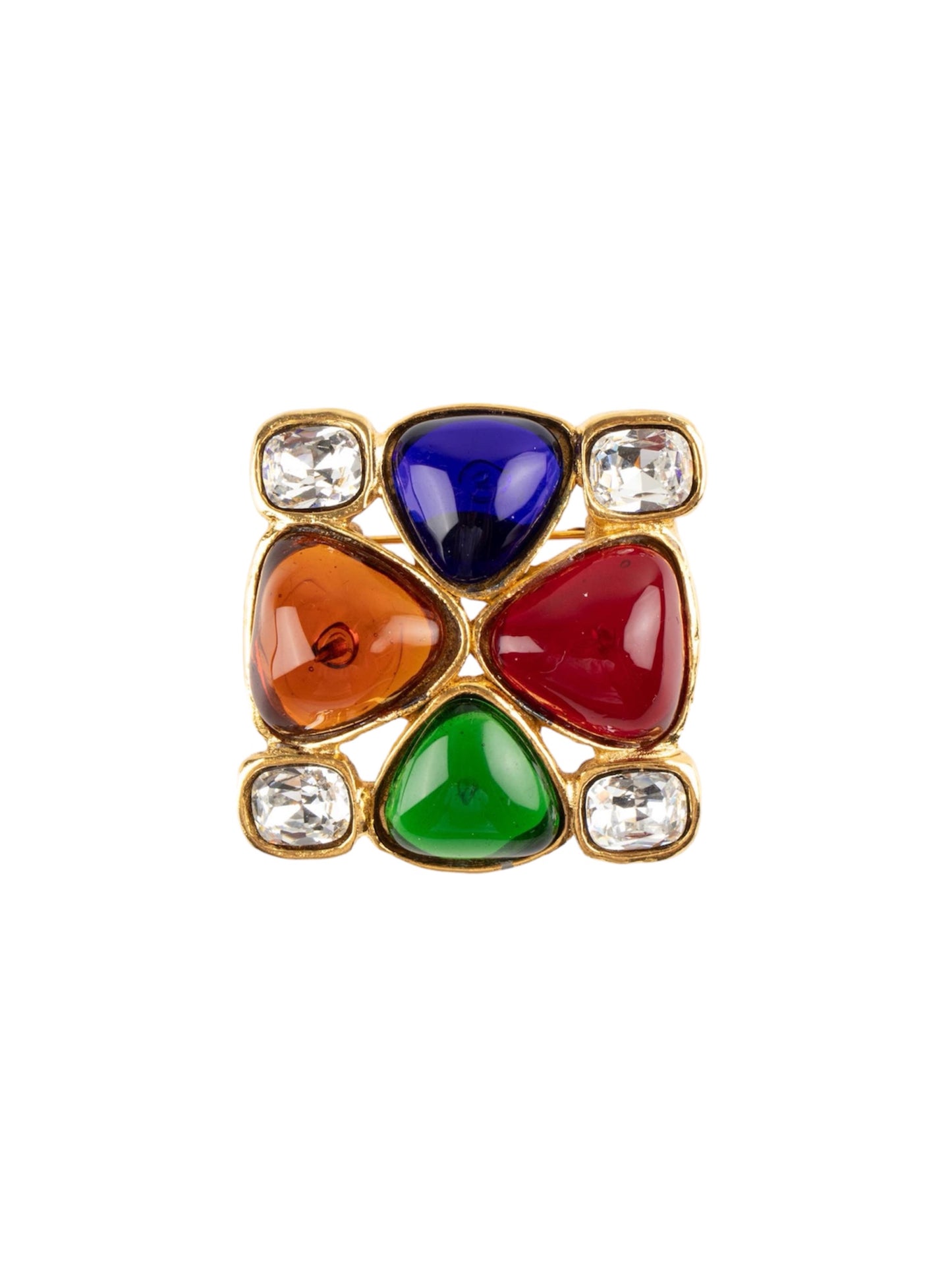 Vintage Chanel Gripoix Glass Brooch