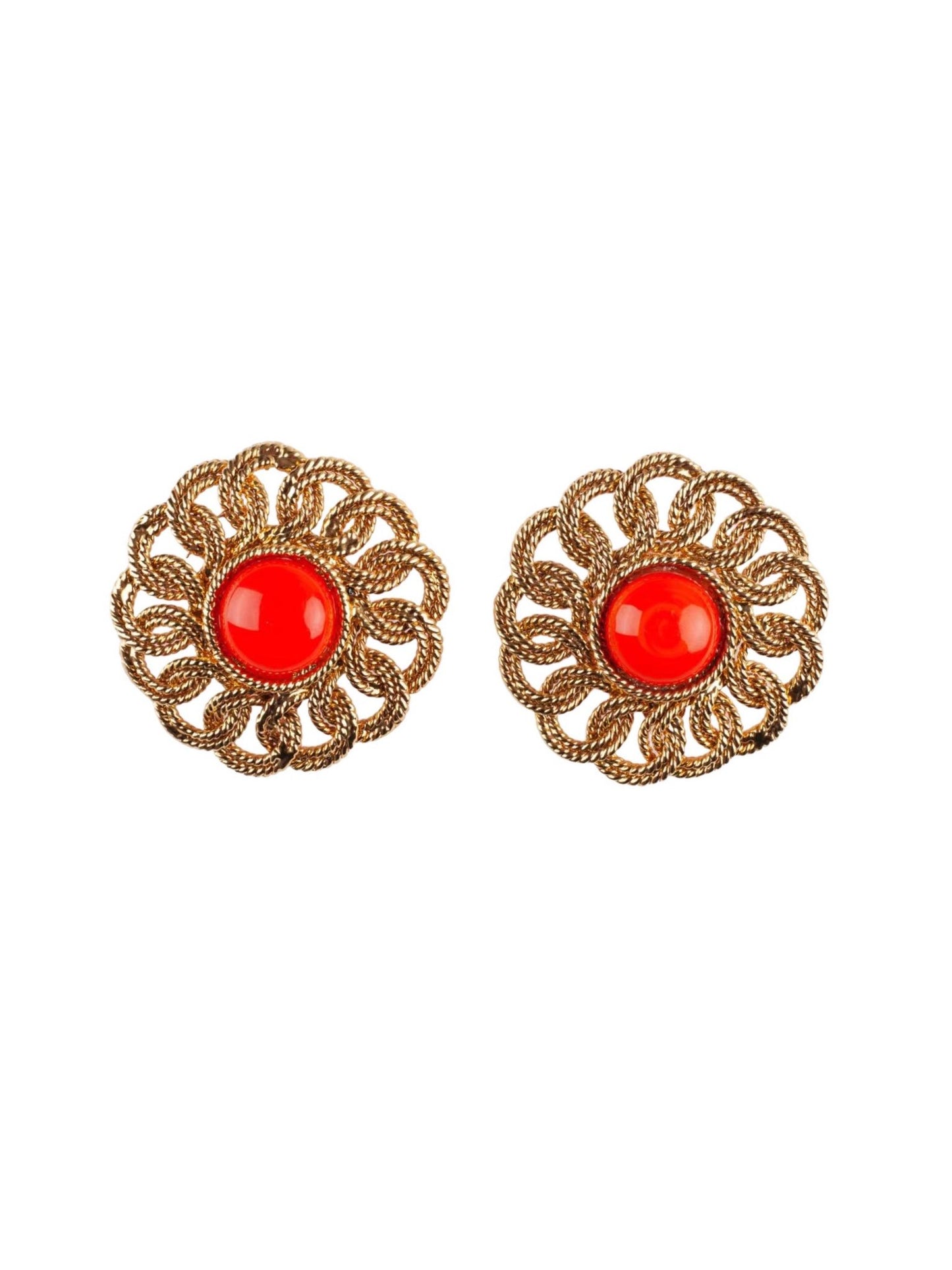 Vintage Chanel Golden Metal Earrings