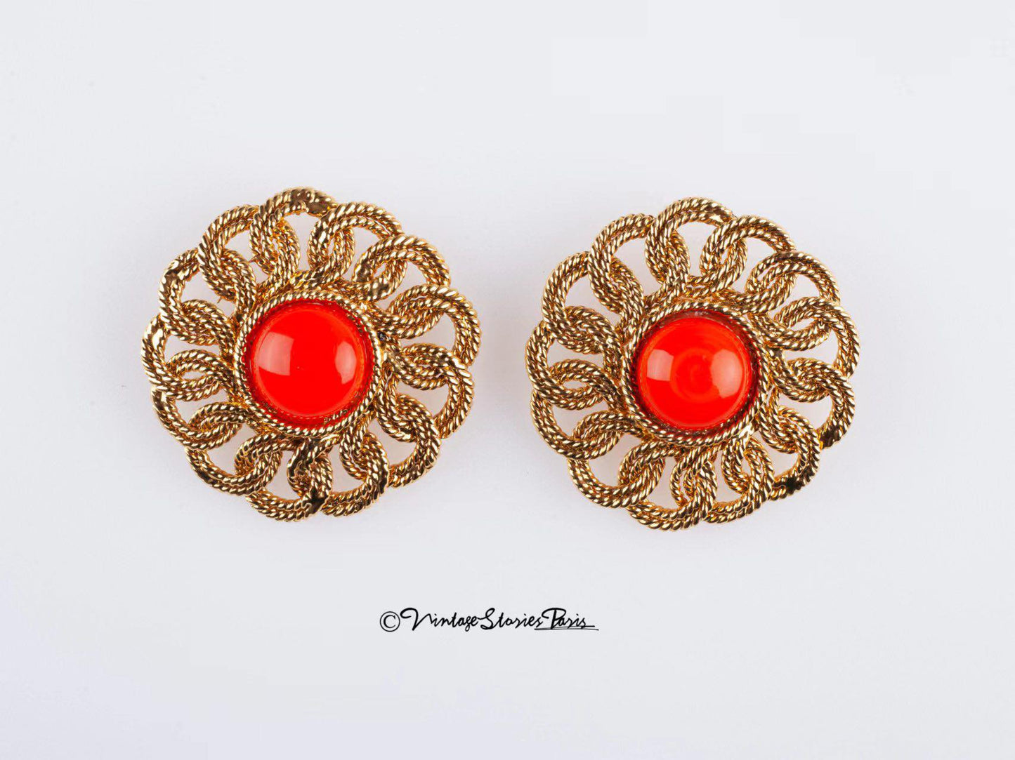 Vintage Chanel Golden Metal Earrings