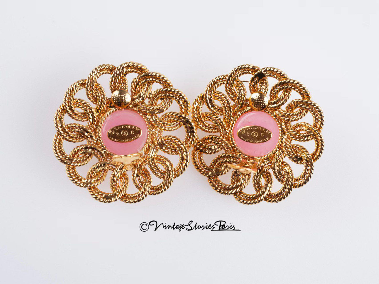Vintage Chanel Golden Metal Earrings