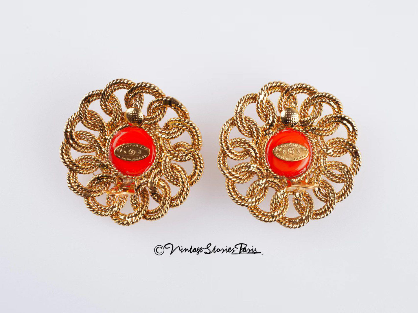 Vintage Chanel Golden Metal Earrings