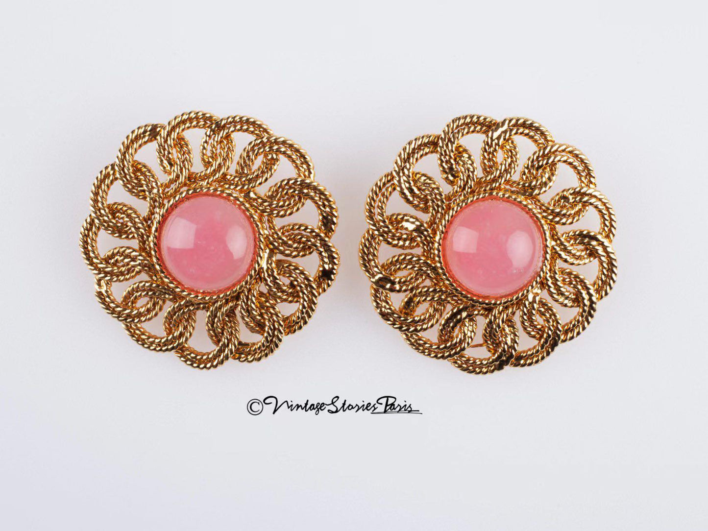Vintage Chanel Golden Metal Earrings