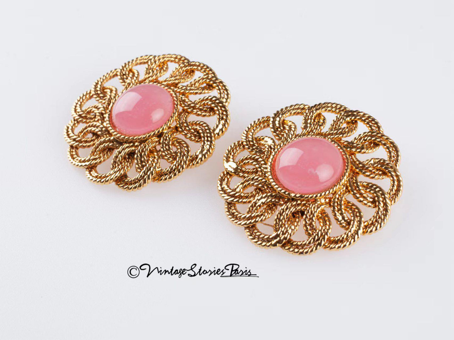 Vintage Chanel Golden Metal Earrings