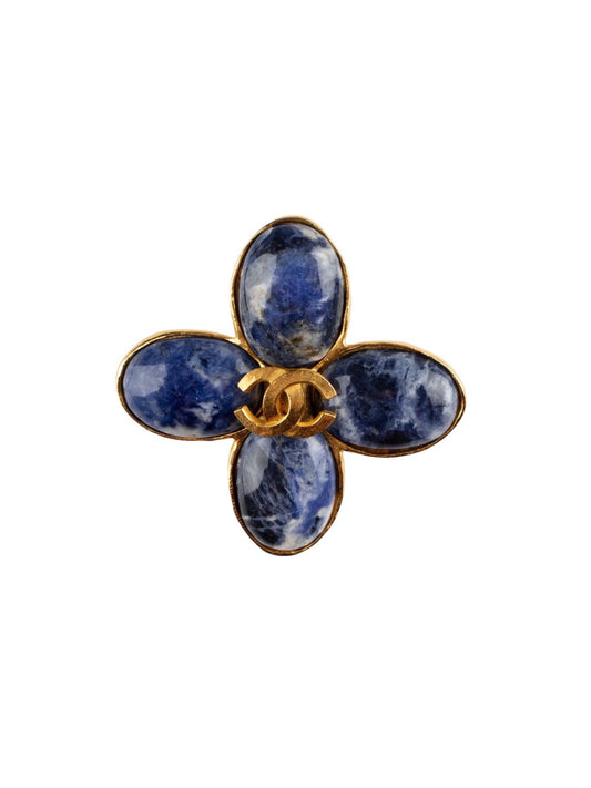 Vintage Chanel Blue Stone Brooch