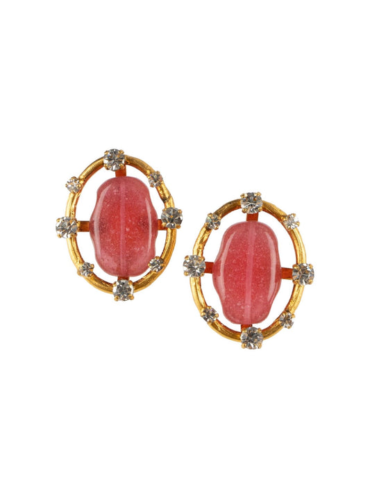 Vintage Chanel Pink Gripoix Earrings Spring 1994