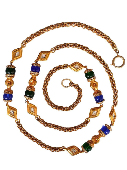 Vintage Chanel Necklace with Multi-Colored Glass Paste