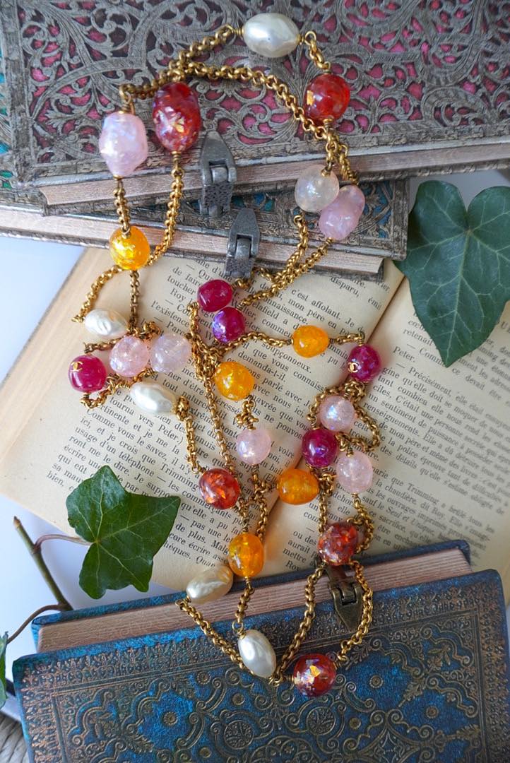 Vintage Chanel Multicolored Gripoix Necklace