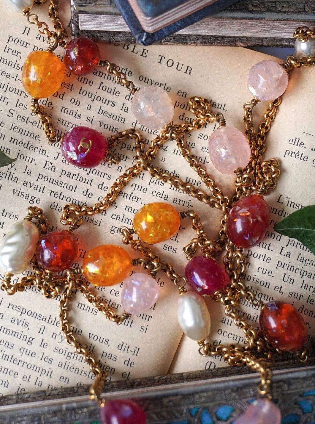 Vintage Chanel Multicolored Gripoix Necklace