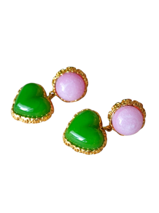Vintage Chanel Heart Earrings