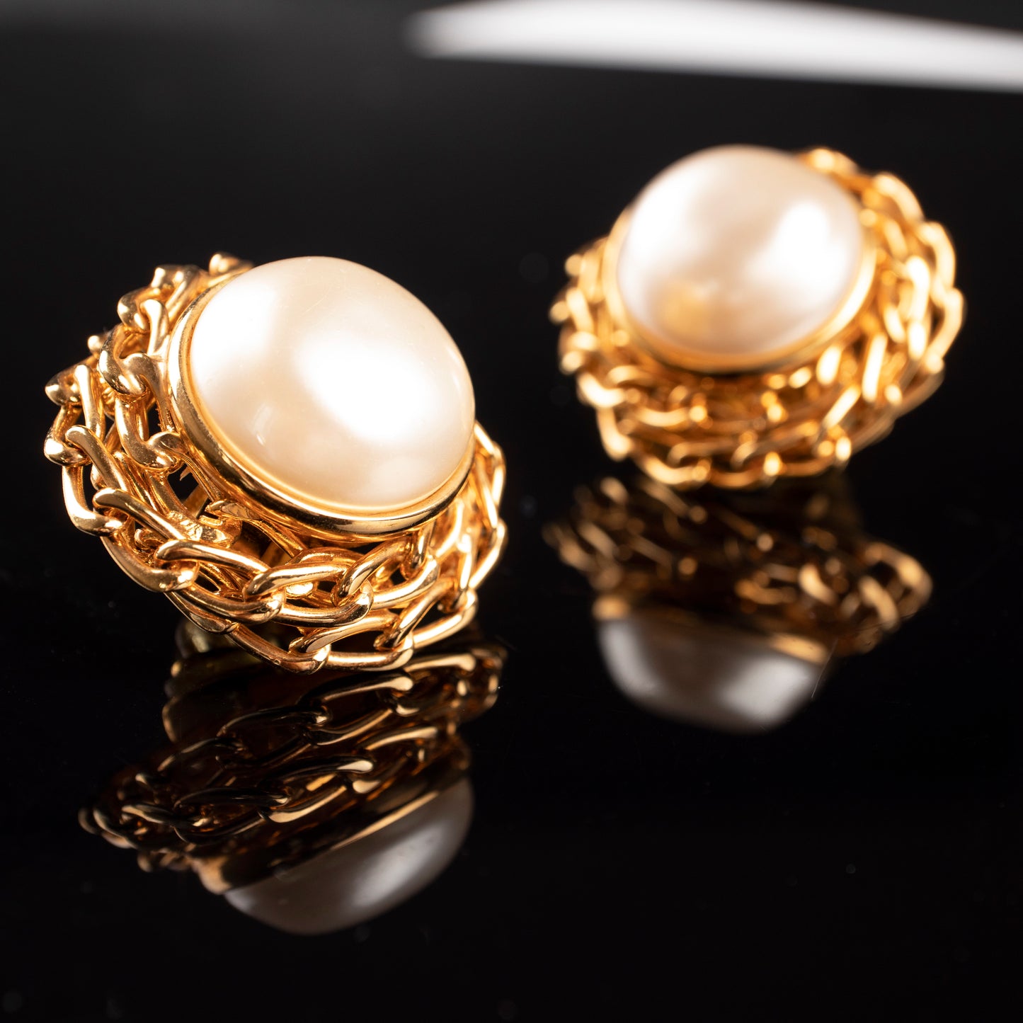 Vintage Chanel Pearl Clip-On Earrings