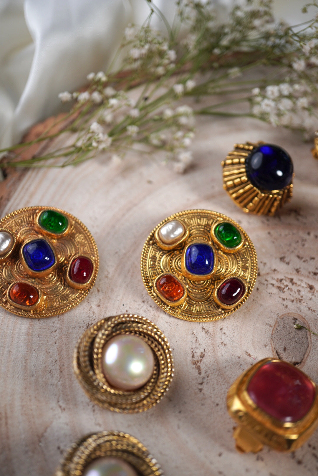 Vintage Chanel Gripoix Earrings - signed