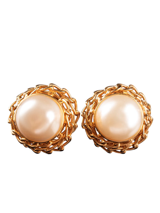 Vintage Chanel Pearl Clip-On Earrings