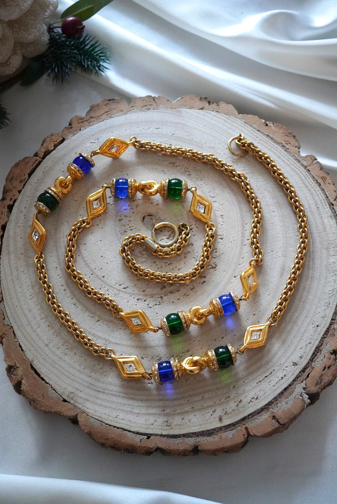 Vintage Chanel Necklace with Multi-Colored Glass Paste