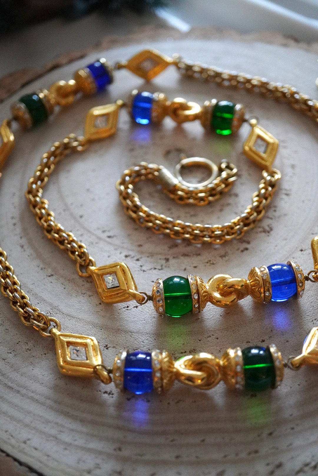 Vintage Chanel Necklace with Multi-Colored Glass Paste