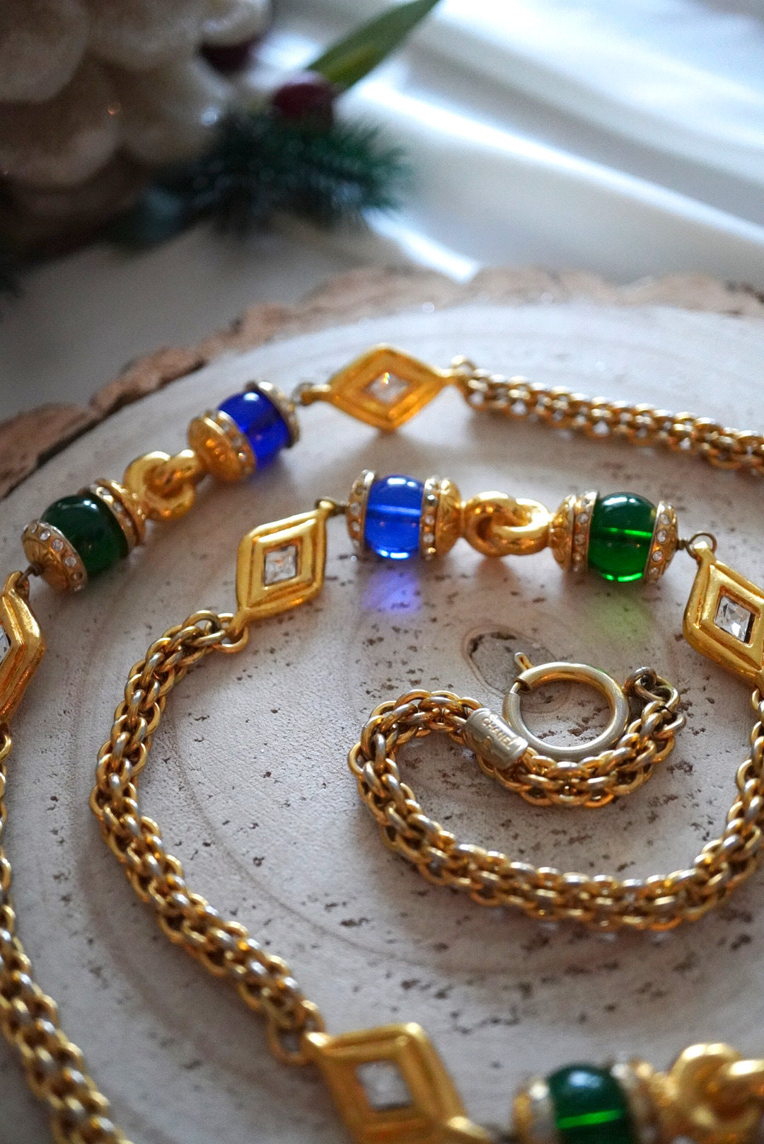 Vintage Chanel Necklace with Multi-Colored Glass Paste