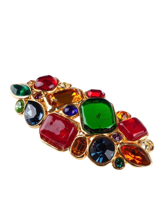 Vintage Chanel Brooch with Multicolored Glass Paste