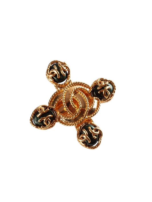 Vintage Chanel Brooch with CC Logo in the Centre