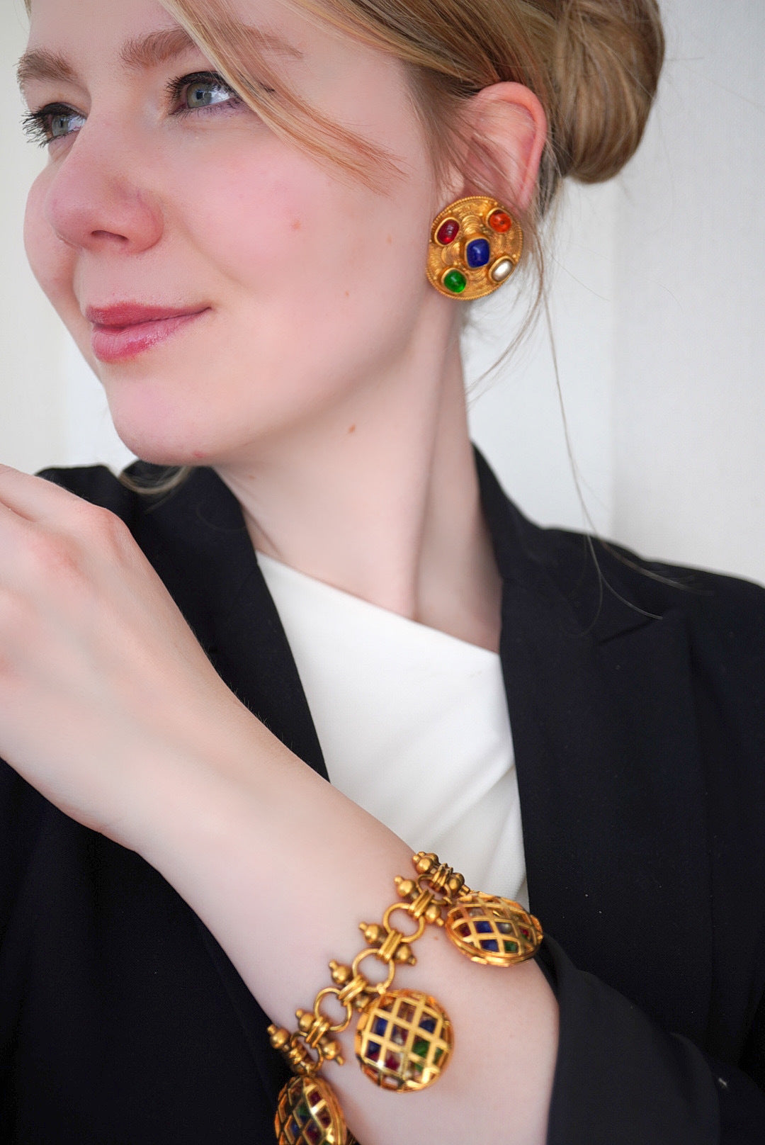 Vintage Chanel Gripoix Earrings - signed