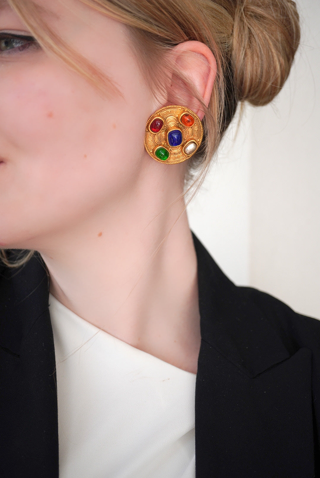 Vintage Chanel Gripoix Earrings - signed