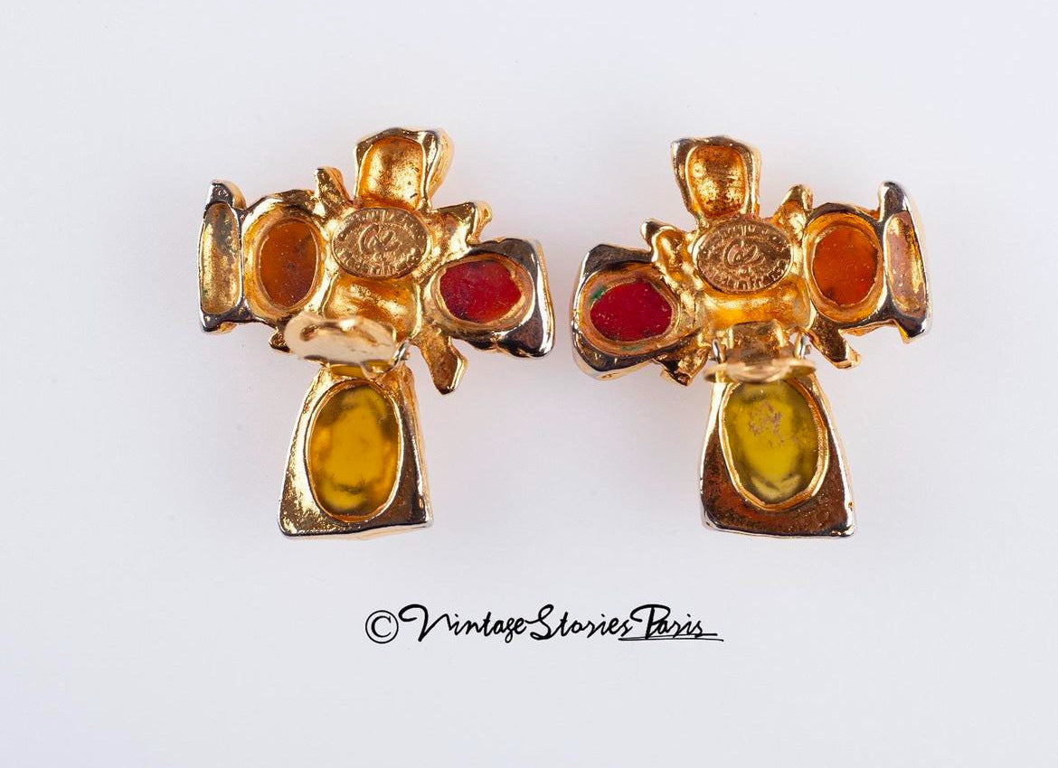 Vintage Christian Lacroix Cross Earrings