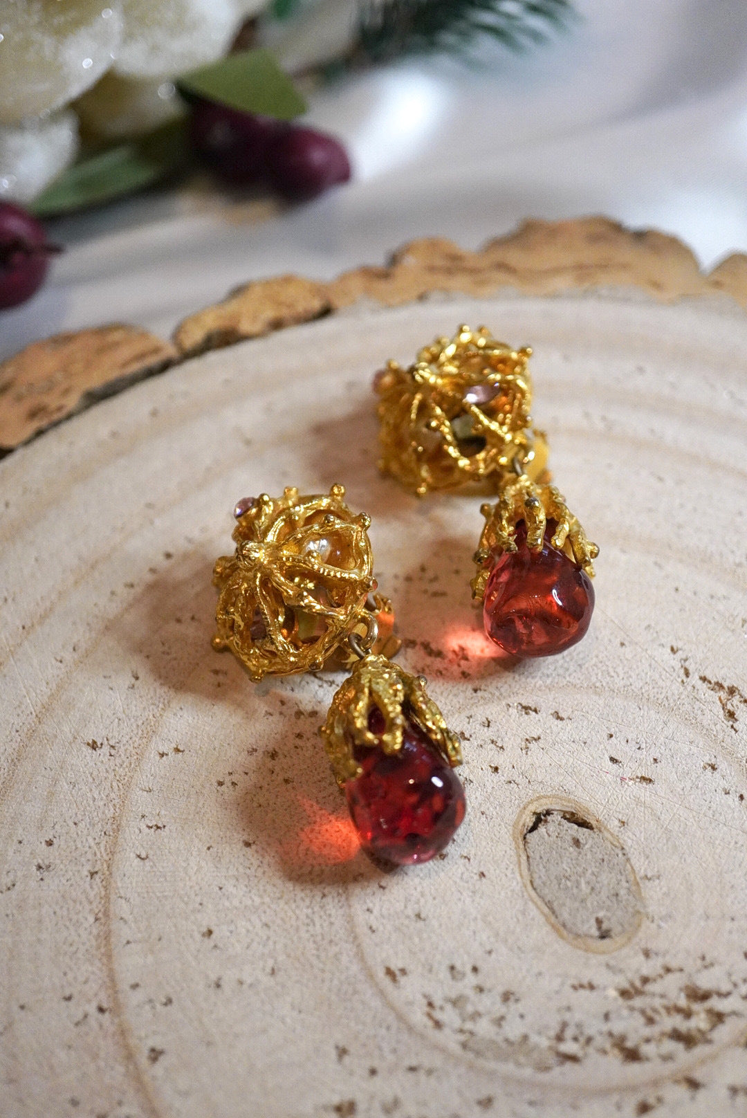 Gold Earrings Christian Lacroix Vintage Earrings Vintage Christian
