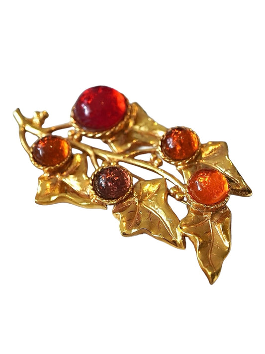 Vintage Philippe Ferrandis Leaf Brooch