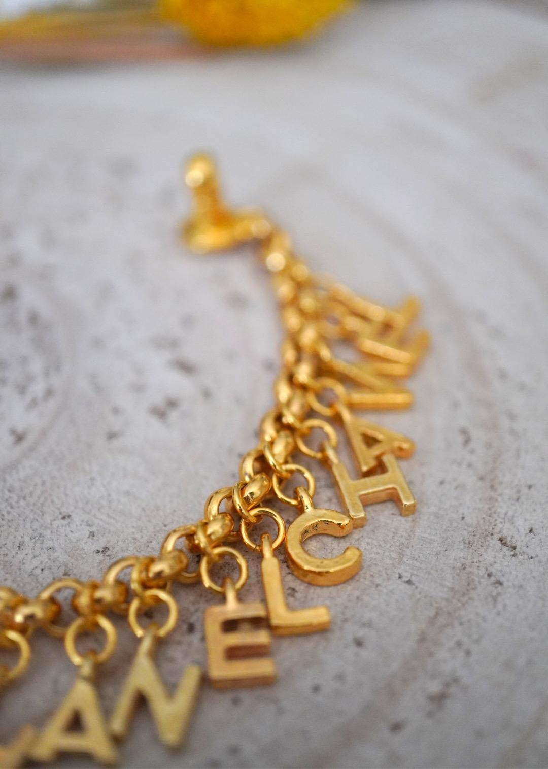 Vintage Chanel Bracelet with Chanel logo charms