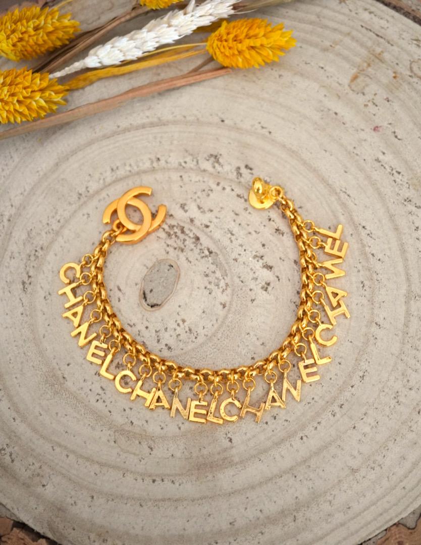 Vintage Chanel Bracelet with Chanel logo charms