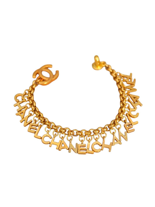 Vintage Chanel Bracelet with Chanel logo charms