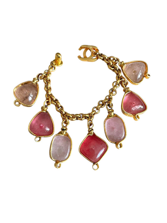 Vintage Chanel Bracelet with Pink Glass Paste