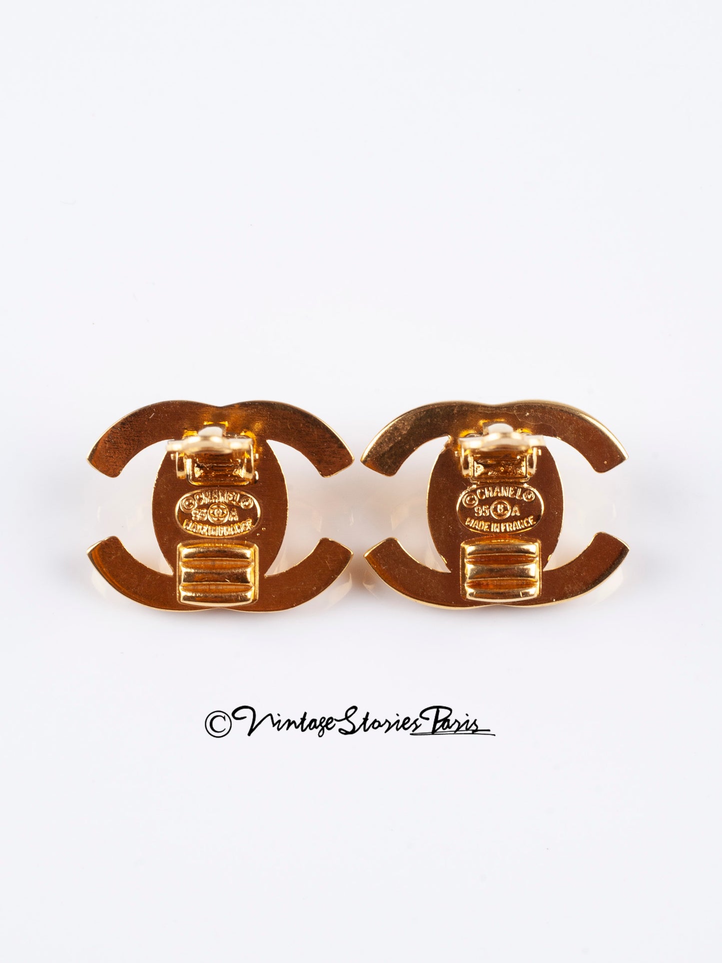 Vintage Chanel Turnlock CC Earrings