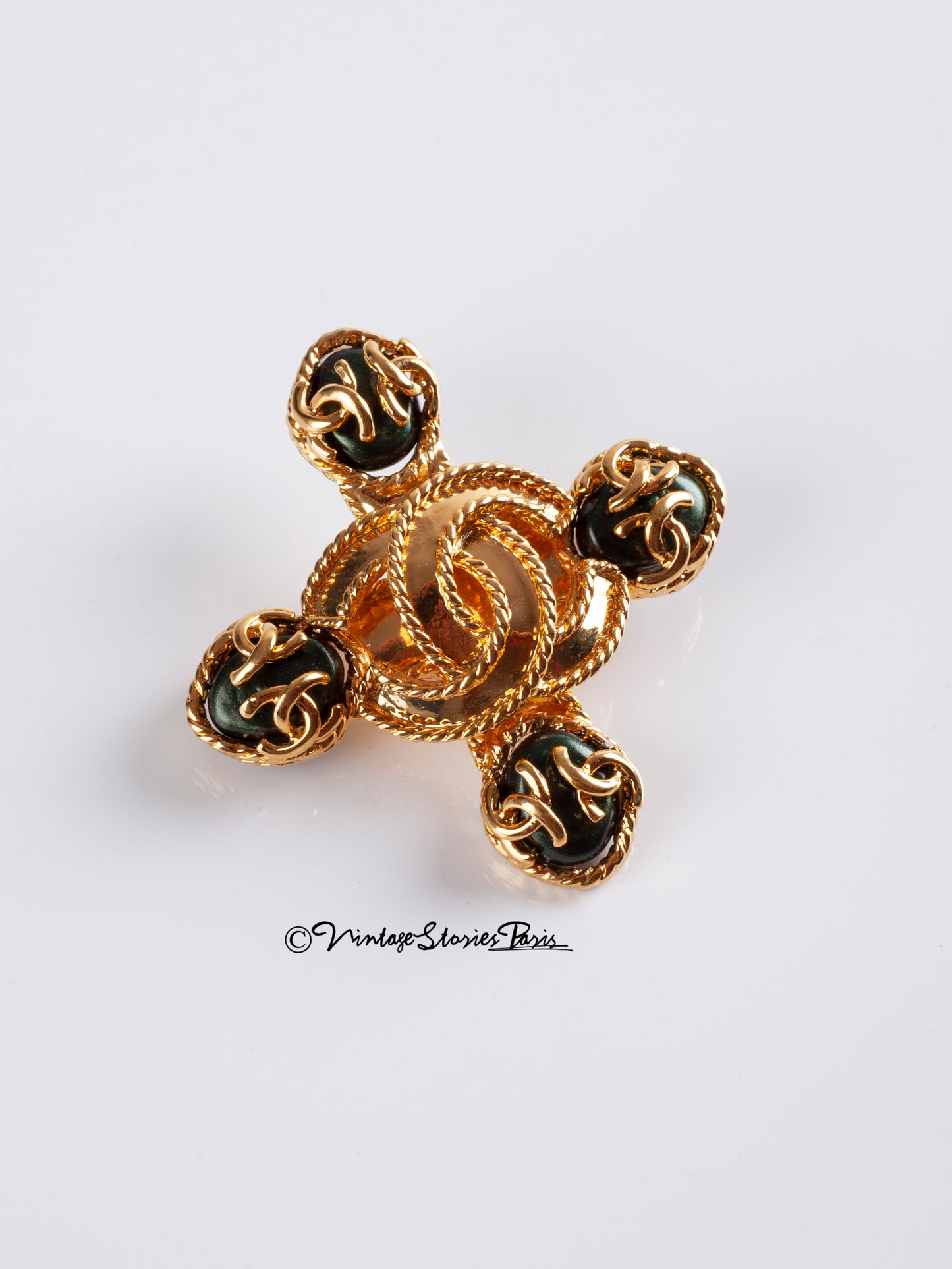 Vintage Chanel Brooch with CC Logo in the Centre