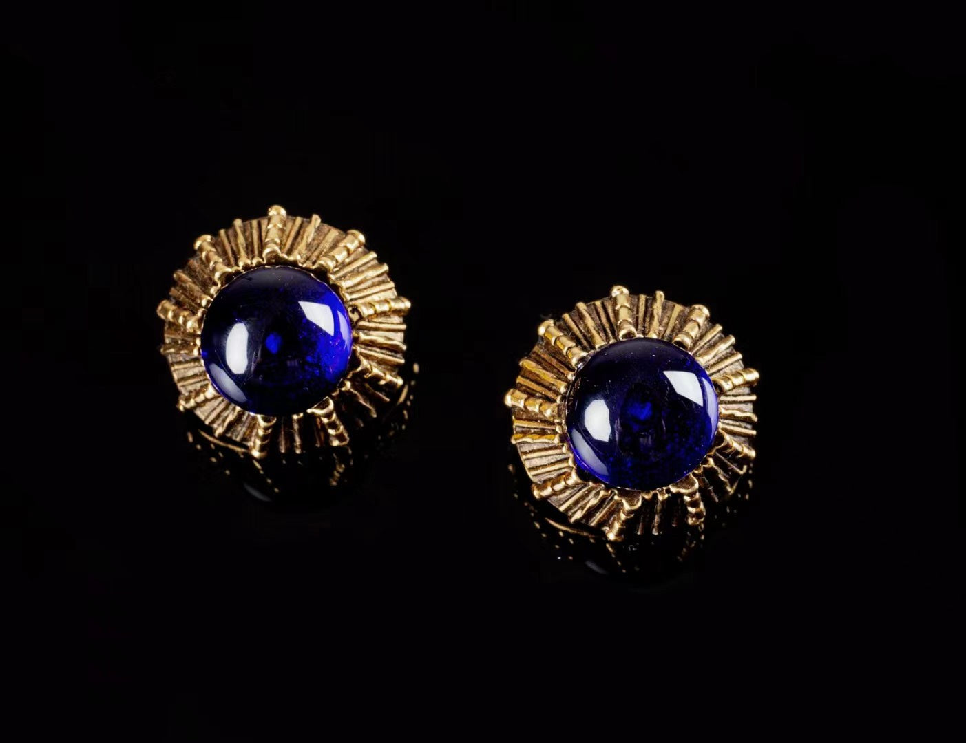 Vintage Chanel Earrings with Blue Gripoix